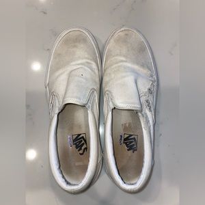 white slip on vans
